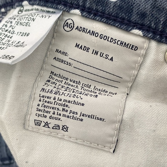 AG Adriano Goldschmied The Stevie Ankle Straight Leg Polka Dot Jeans, 28R - Picture 6 of 14
